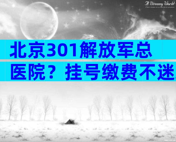 北京301解放军总医院？挂号缴费不迷路