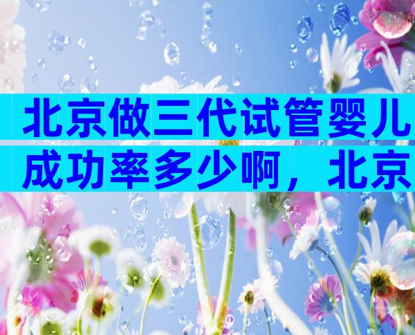 北京做三代试管婴儿成功率多少啊，北京三代试管婴儿较好的医院