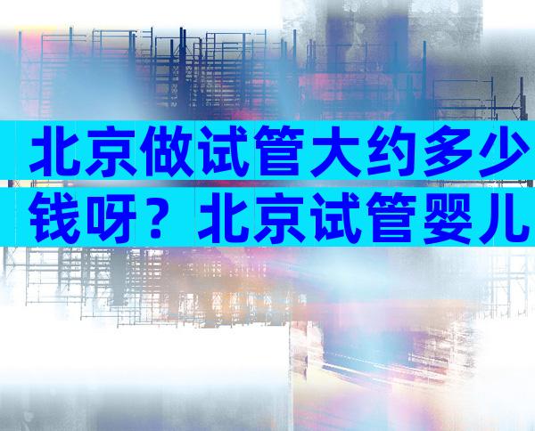 北京做试管大约多少钱呀？北京试管婴儿多少钱一次？