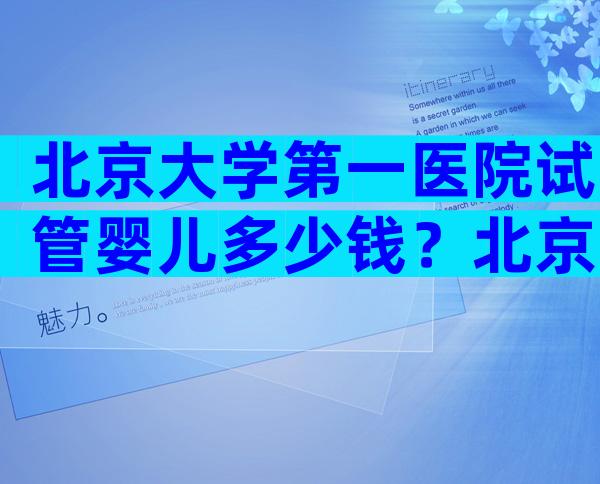 北京大学第一医院试管婴儿多少钱？北京大学第一医院试管