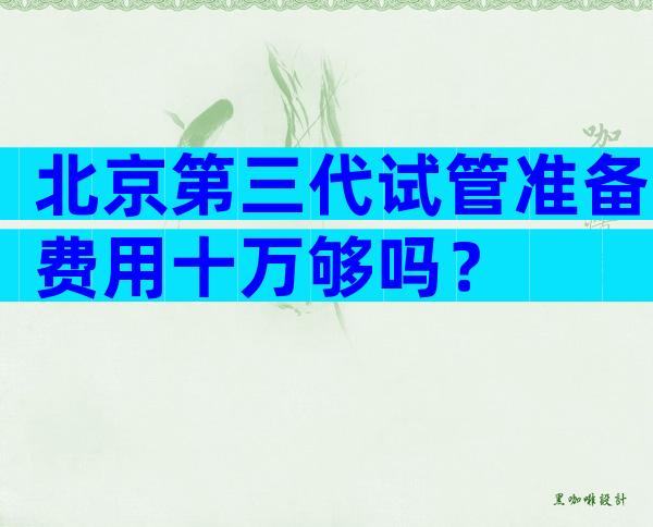 北京第三代试管准备费用十万够吗？