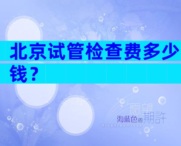 北京试管检查费多少钱？