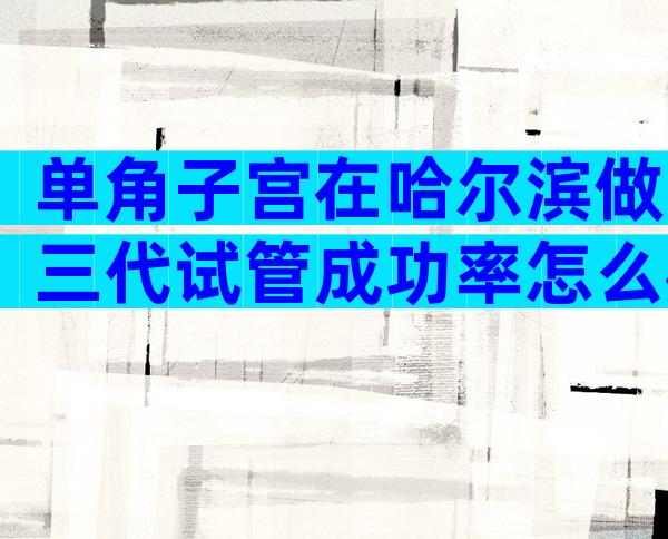 单角子宫在哈尔滨做三代试管成功率怎么样附优势及操作步骤