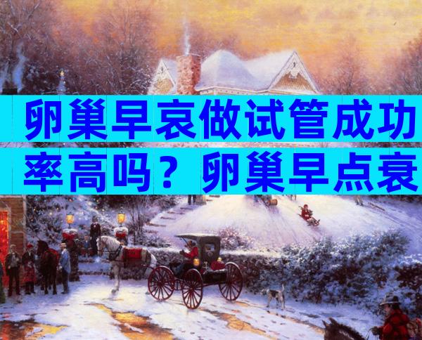 卵巢早哀做试管成功率高吗？卵巢早点衰可以做试管婴儿吗？