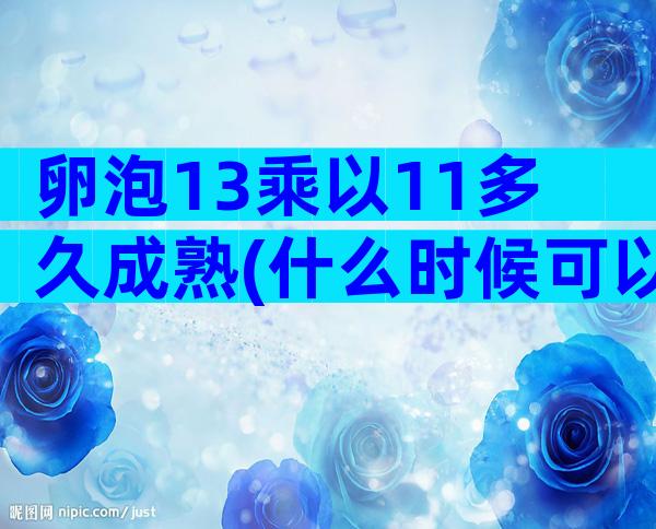 卵泡13乘以11多久成熟(什么时候可以检查卵泡发育情况)