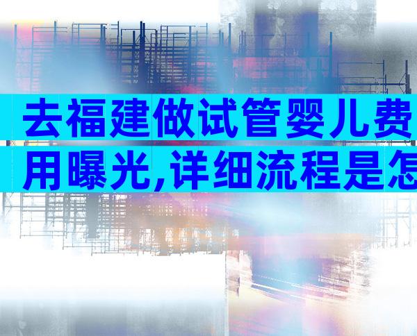 去福建做试管婴儿费用曝光,详细流程是怎样的？