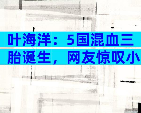 叶海洋：5国混血三胎诞生，网友惊叹小王子攒够星星