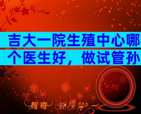 吉大一院生殖中心哪个医生好，做试管孙文涛和杨玉兰哪个好。