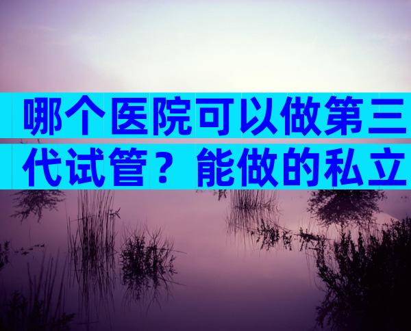 哪个医院可以做第三代试管？能做的私立or公立医院在这里