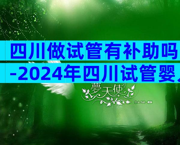 四川做试管有补助吗-2024年四川试管婴儿费用大约多少