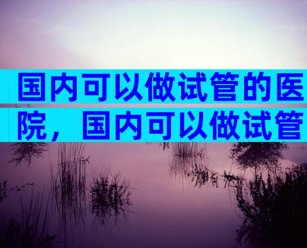 国内可以做试管的医院，国内可以做试管的医院有几家