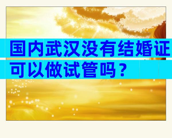 国内武汉没有结婚证可以做试管吗？