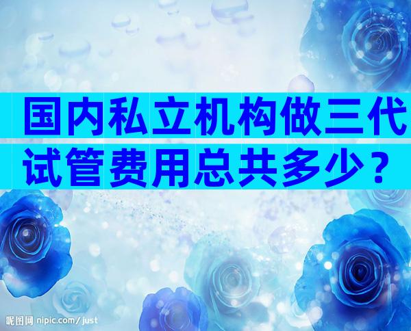 国内私立机构做三代试管费用总共多少？3分钟了解费用构成