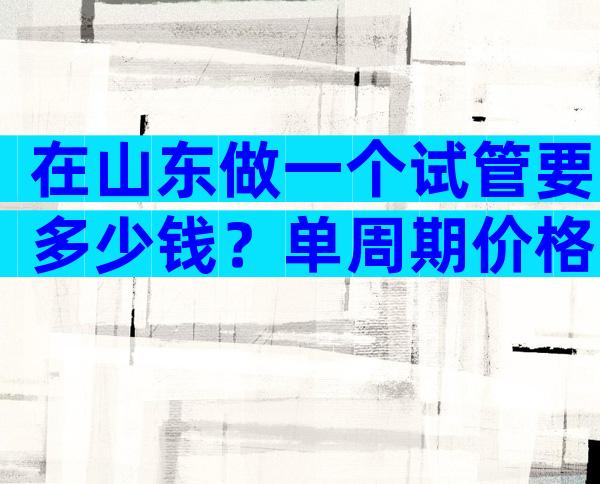 在山东做一个试管要多少钱？单周期价格不超过20万。