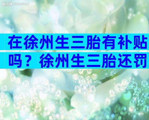 在徐州生三胎有补贴吗？徐州生三胎还罚款吗？