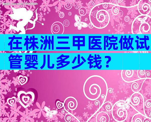 在株洲三甲医院做试管婴儿多少钱？