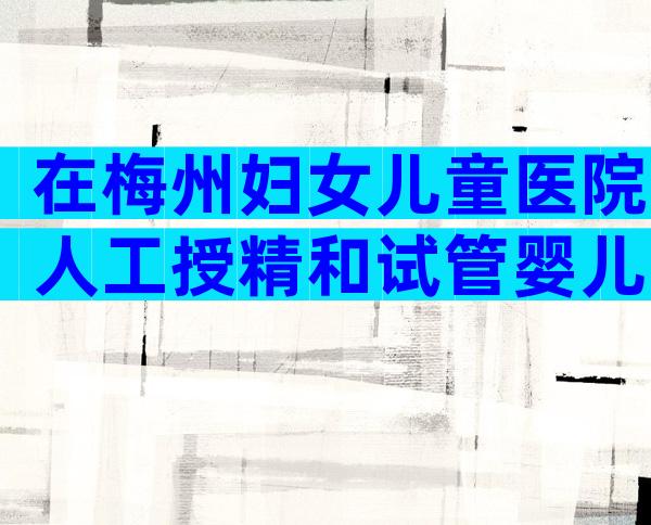 在梅州妇女儿童医院人工授精和试管婴儿，各自的费用是多少？