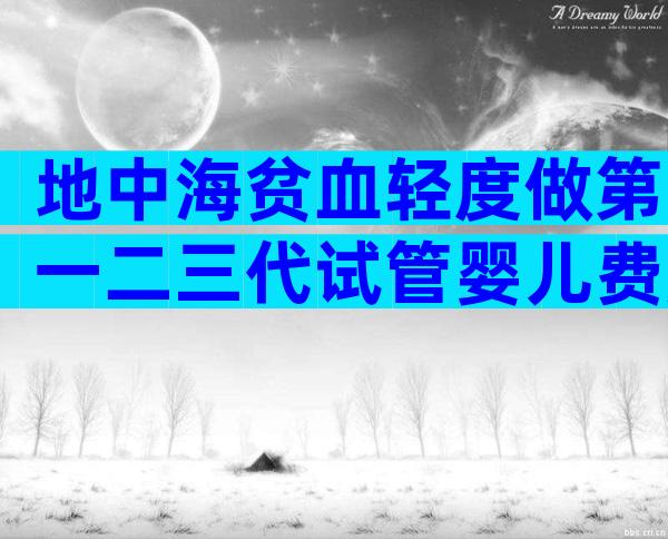 地中海贫血轻度做第一二三代试管婴儿费用介绍