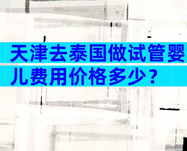 天津去泰国做试管婴儿费用价格多少？