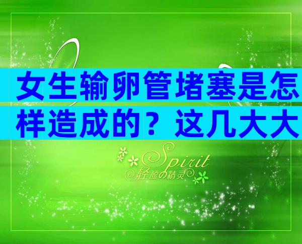 女生输卵管堵塞是怎样造成的？这几大大诱因，女性值得深思！