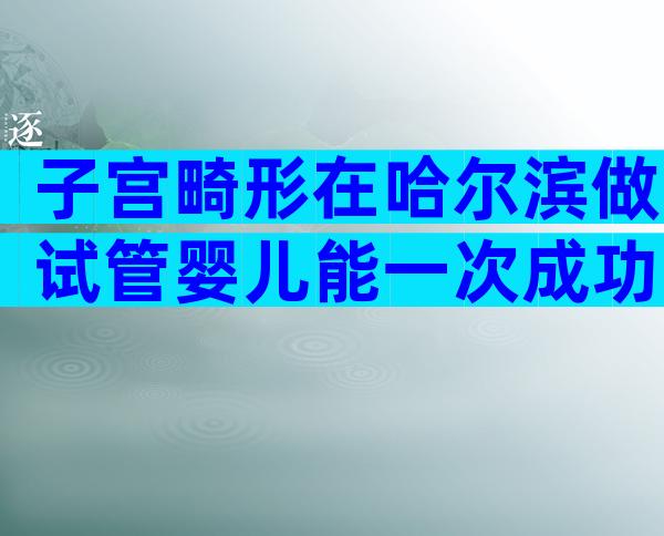 子宫畸形在哈尔滨做试管婴儿能一次成功吗附影响及好孕方案介绍