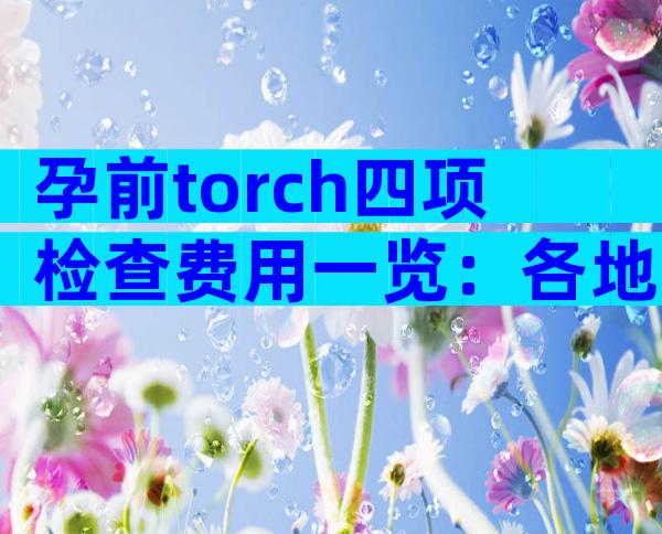 孕前torch四项检查费用一览：各地区暂不支持医保报销