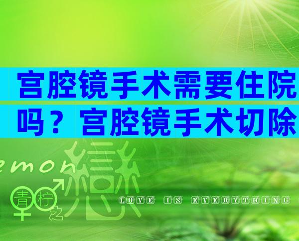 宫腔镜手术需要住院吗？宫腔镜手术切除子宫肌瘤痊愈的表现