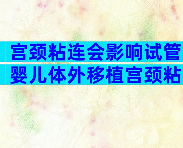 宫颈粘连会影响试管婴儿体外移植宫颈粘连的成功率吗？