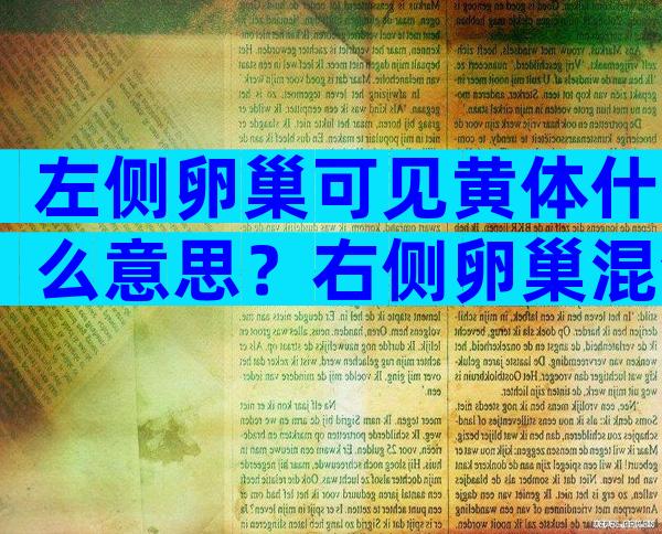 左侧卵巢可见黄体什么意思？右侧卵巢混合回声包块是什么意思？