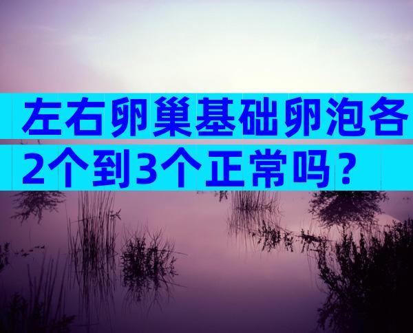 左右卵巢基础卵泡各2个到3个正常吗？