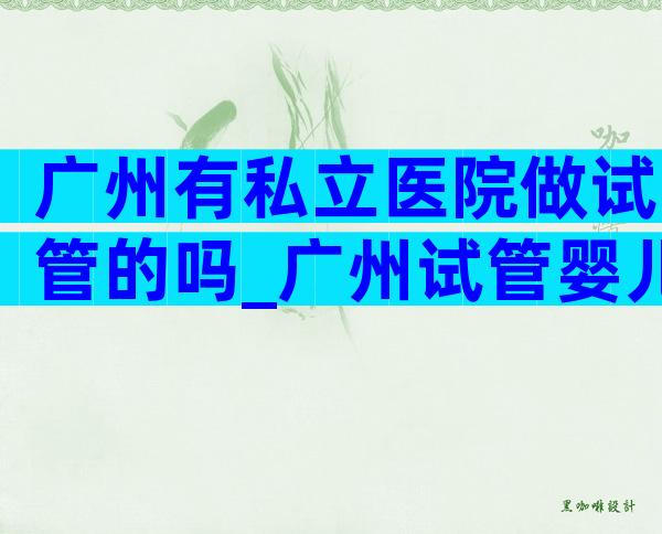 广州有私立医院做试管的吗_广州试管婴儿医院排名比较好的私立医院