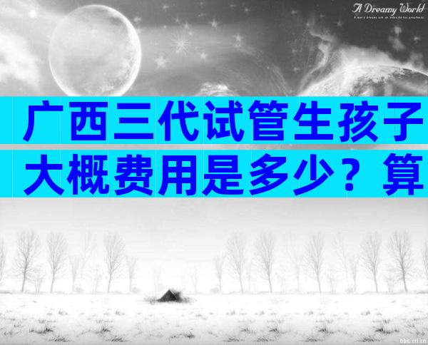 广西三代试管生孩子大概费用是多少？算算你的试管婴儿费用