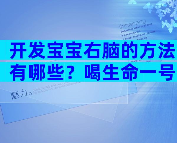 开发宝宝右脑的方法有哪些？喝生命一号有用吗？