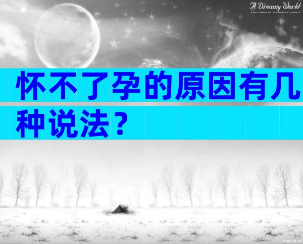 怀不了孕的原因有几种说法？