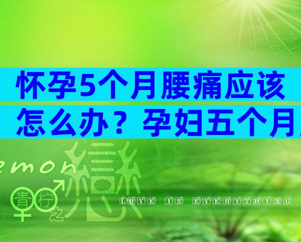 怀孕5个月腰痛应该怎么办？孕妇五个月腰疼怎么缓解疼痛？