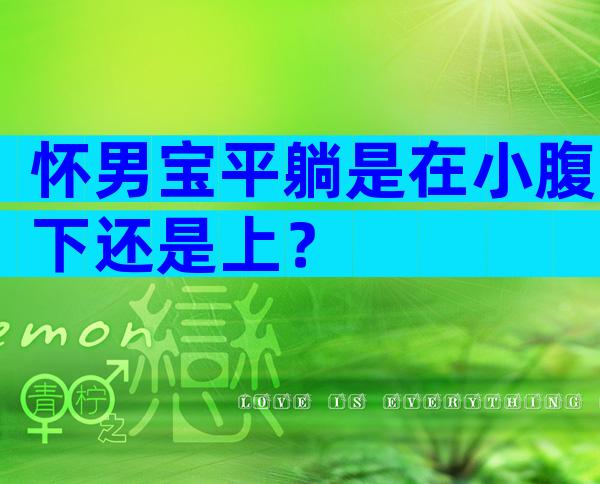 怀男宝平躺是在小腹下还是上？