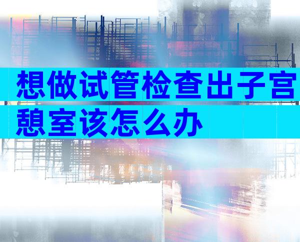 想做试管检查出子宫憩室该怎么办