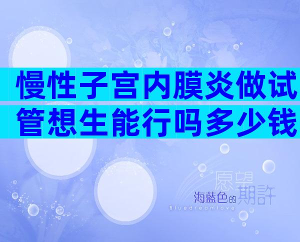 慢性子宫内膜炎做试管想生能行吗多少钱