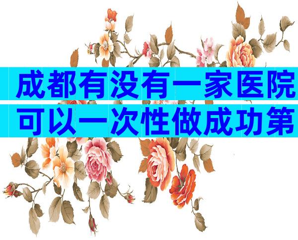 成都有没有一家医院可以一次性做成功第三代试管？