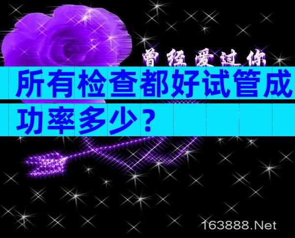 所有检查都好试管成功率多少？