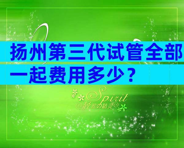 扬州第三代试管全部一起费用多少？