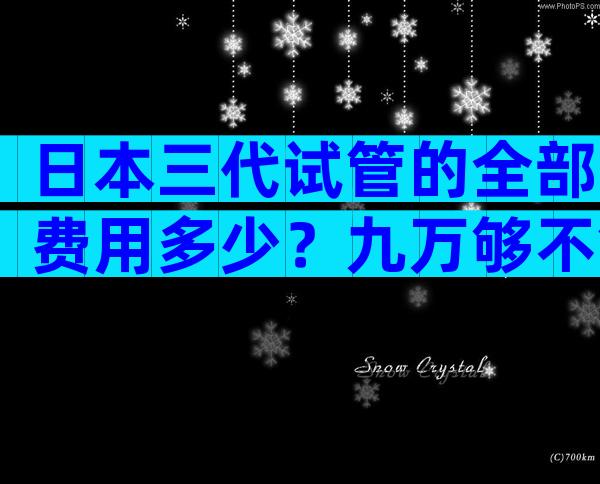 日本三代试管的全部费用多少？九万够不够？