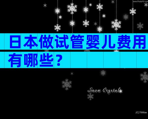 日本做试管婴儿费用有哪些？