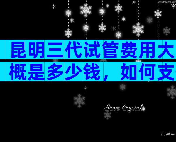 昆明三代试管费用大概是多少钱，如何支付比较好