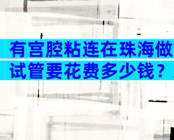 有宫腔粘连在珠海做试管要花费多少钱？总费用是多少？