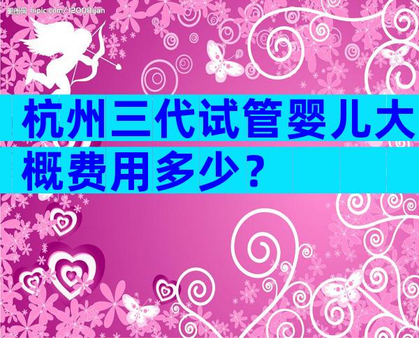 杭州三代试管婴儿大概费用多少？