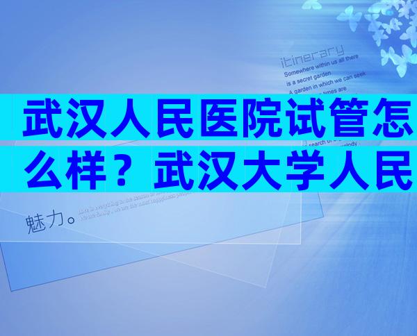 武汉人民医院试管怎么样？武汉大学人民医院试管婴儿怎么样？