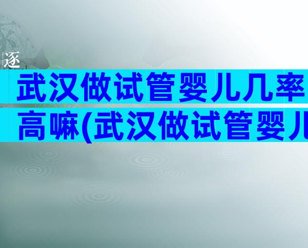 武汉做试管婴儿几率高嘛(武汉做试管婴儿成功率比较高的医院)