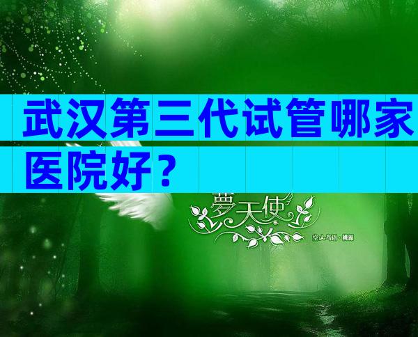 武汉第三代试管哪家医院好？