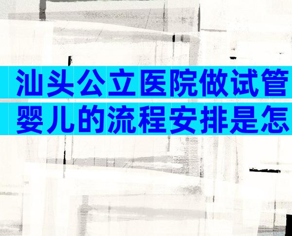 汕头公立医院做试管婴儿的流程安排是怎么样的？成功率如何？